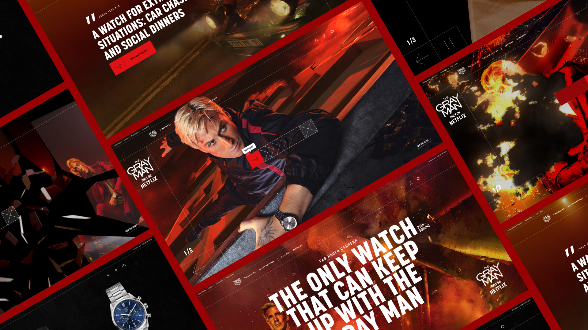 Conception et mise en oeuvre d’une stratégie digitale globale et d’un écosystème immersif pour TAG Heuer, marque de luxe suisse, à l'occasion du lancement du film The Gray Man sur Netflix.