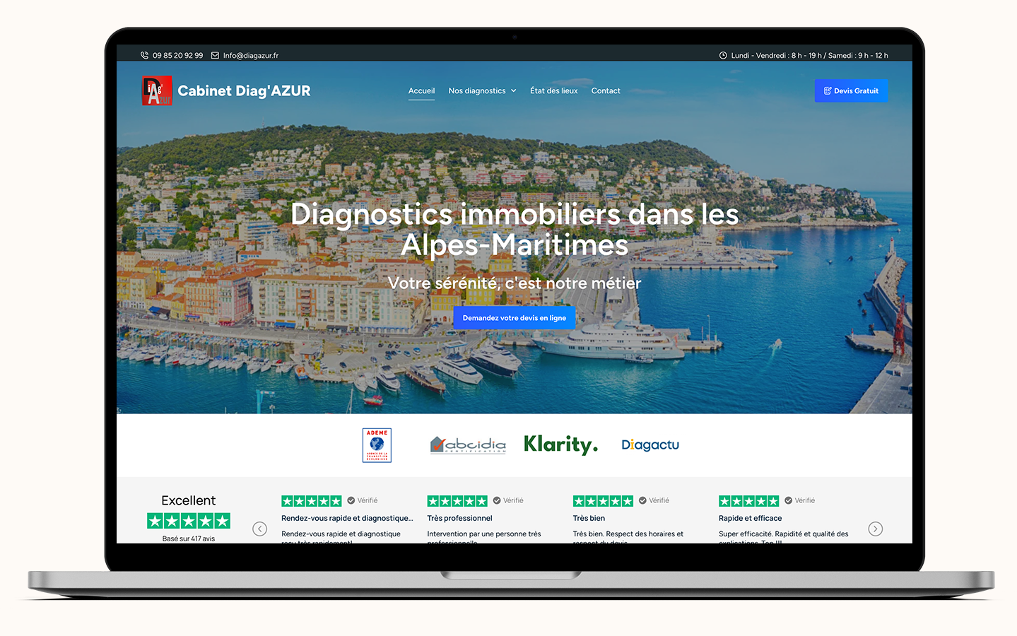 Illustration du projet Création de site internet pour Diagazur