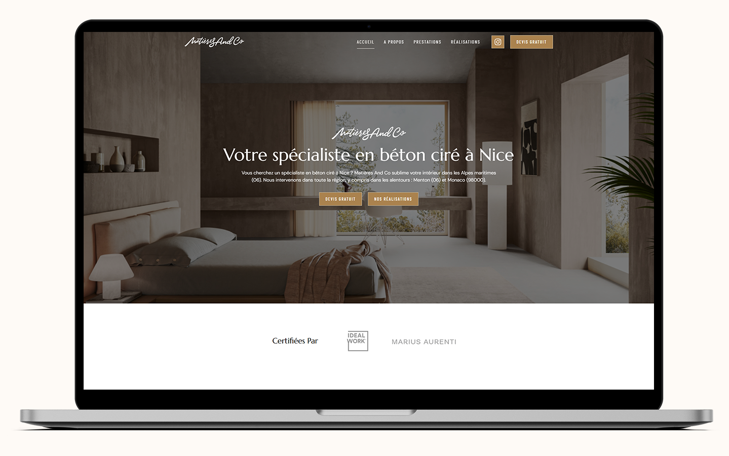 Illustration du projet Création de site internet pour Matières And Co