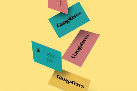 Conception d’une identité visuelle, d’un logotype et d’un site web corporate UX/UI pour Gangstères, agence de social média.