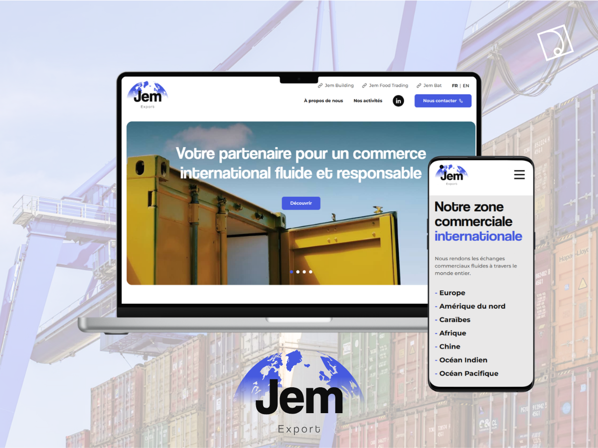 Illustration du projet Jem Export, une harmonie digitale pour le commerce international