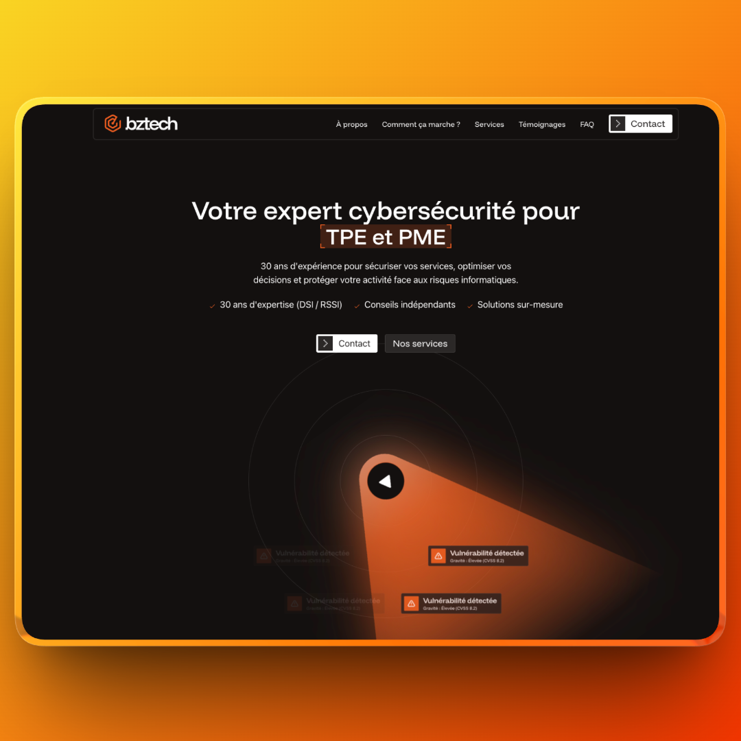 Illustration du projet Landing Page pour BZTECH