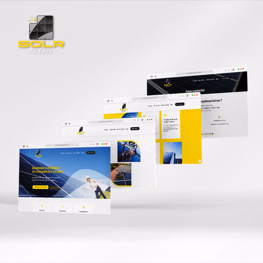 Illustration du projet Site vitrine - Nettoyage de panneaux photovoltaïques