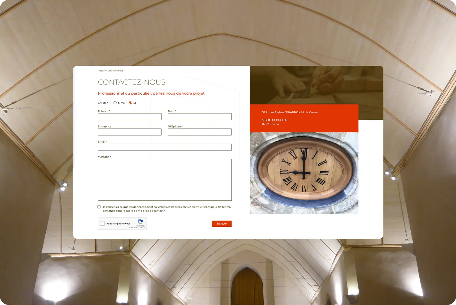 Illustration du projet Site vitrine haut de gamme pour Ateliers Jehanno