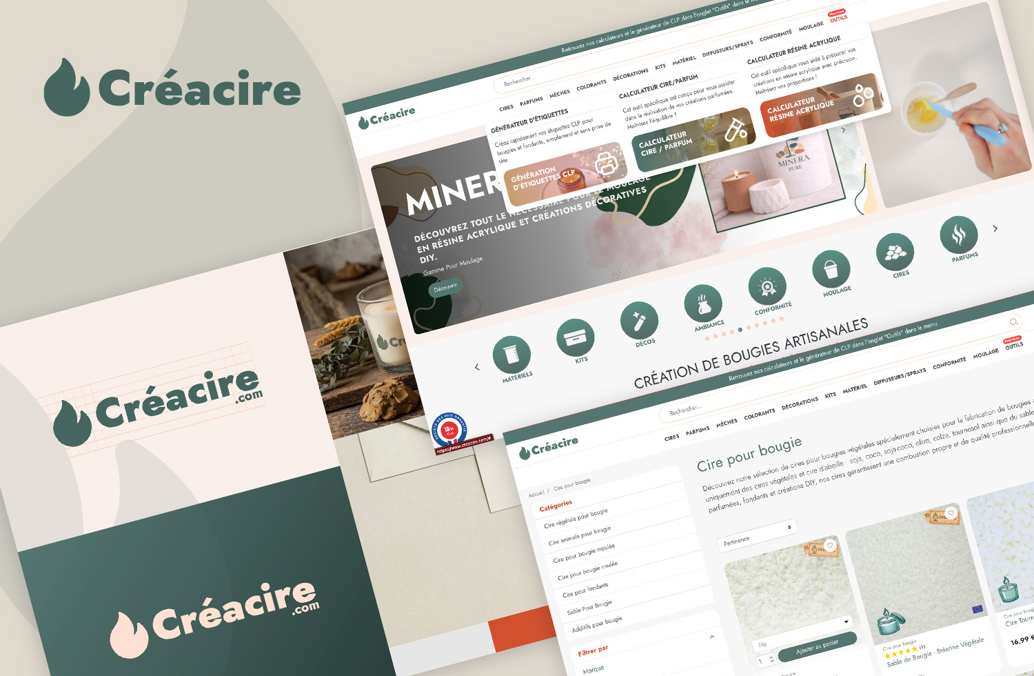 Illustration du projet Refonte Créacire : nouveau logo, site Prestashop modernisé et performance SEO