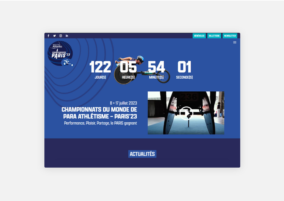 Illustration du projet Création du site des championnats du monde de para athlétisme