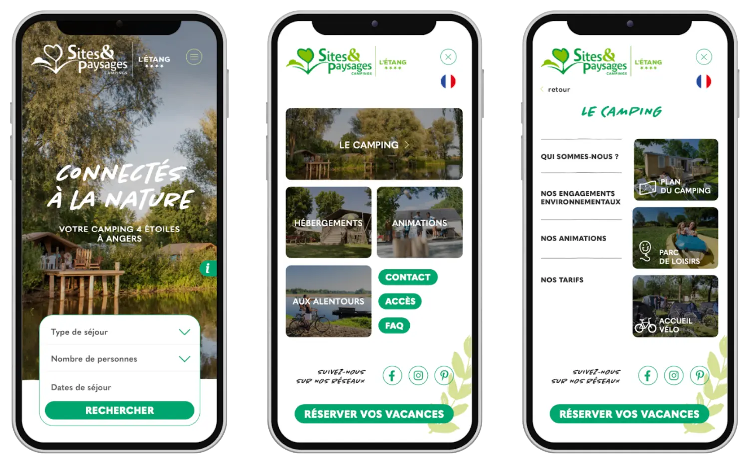 Illustration du projet Création d’un site chaleureux pour valoriser l’image du Camping de l’étang