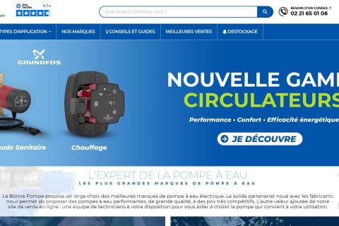 Illustration du projet Site e-commerce de vente de pompes à eau