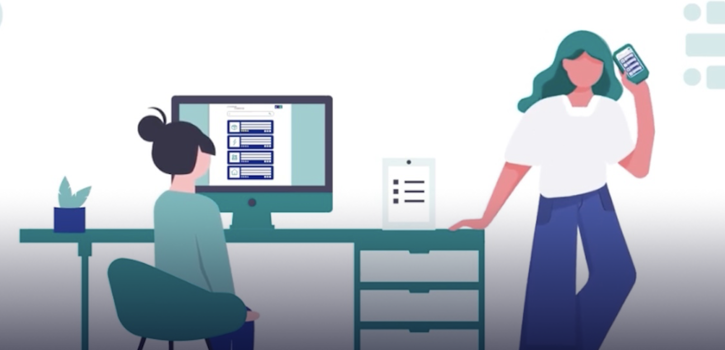 Illustration du projet Vidéos motion design pour l'offre Kiosque à services du CIC