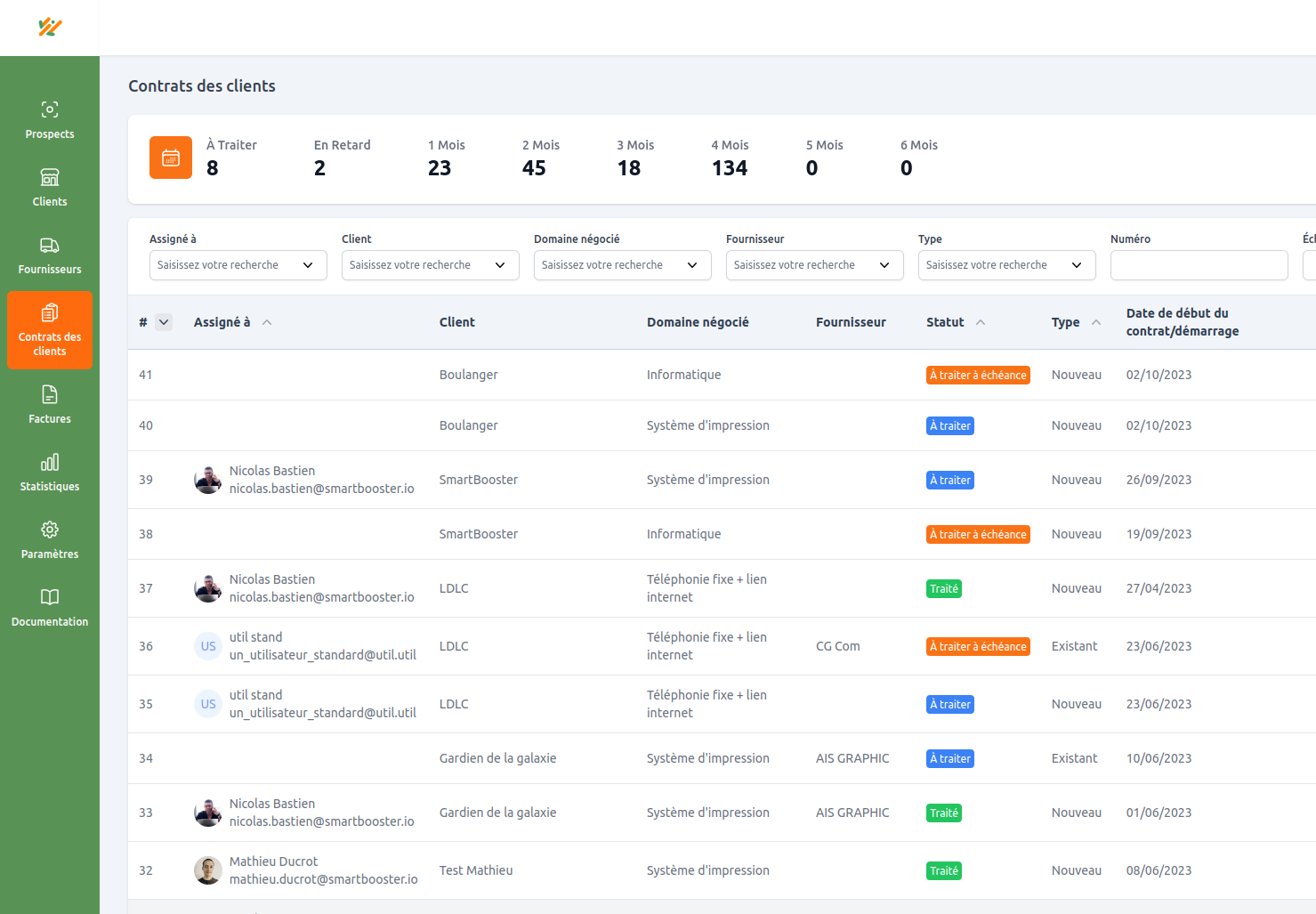 Illustration du projet Logiciel de gestion de contrats sur mesure depuis des fichiers Excel