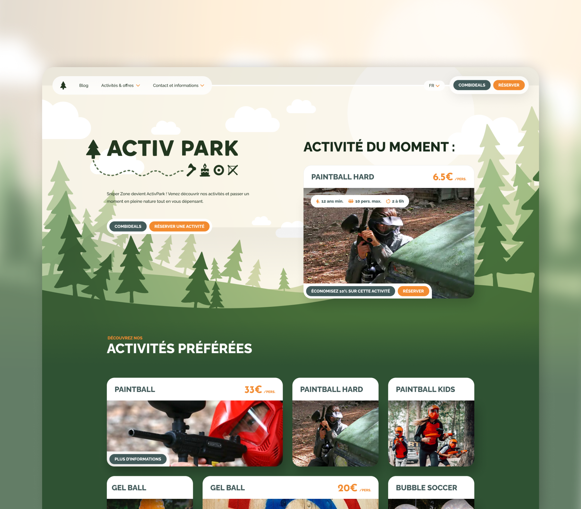 Illustration du projet Site de réservation d'activité outdoor avec Teamleader API