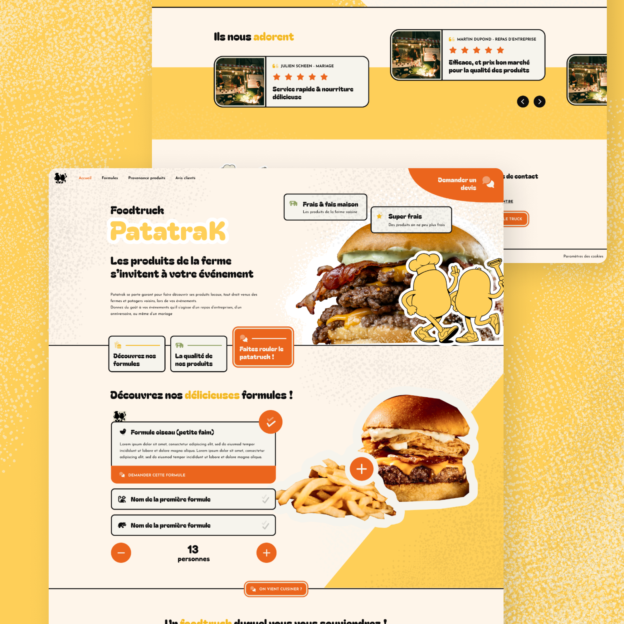 Illustration du projet Site internet vitrine pour Foodtruck Patatrak