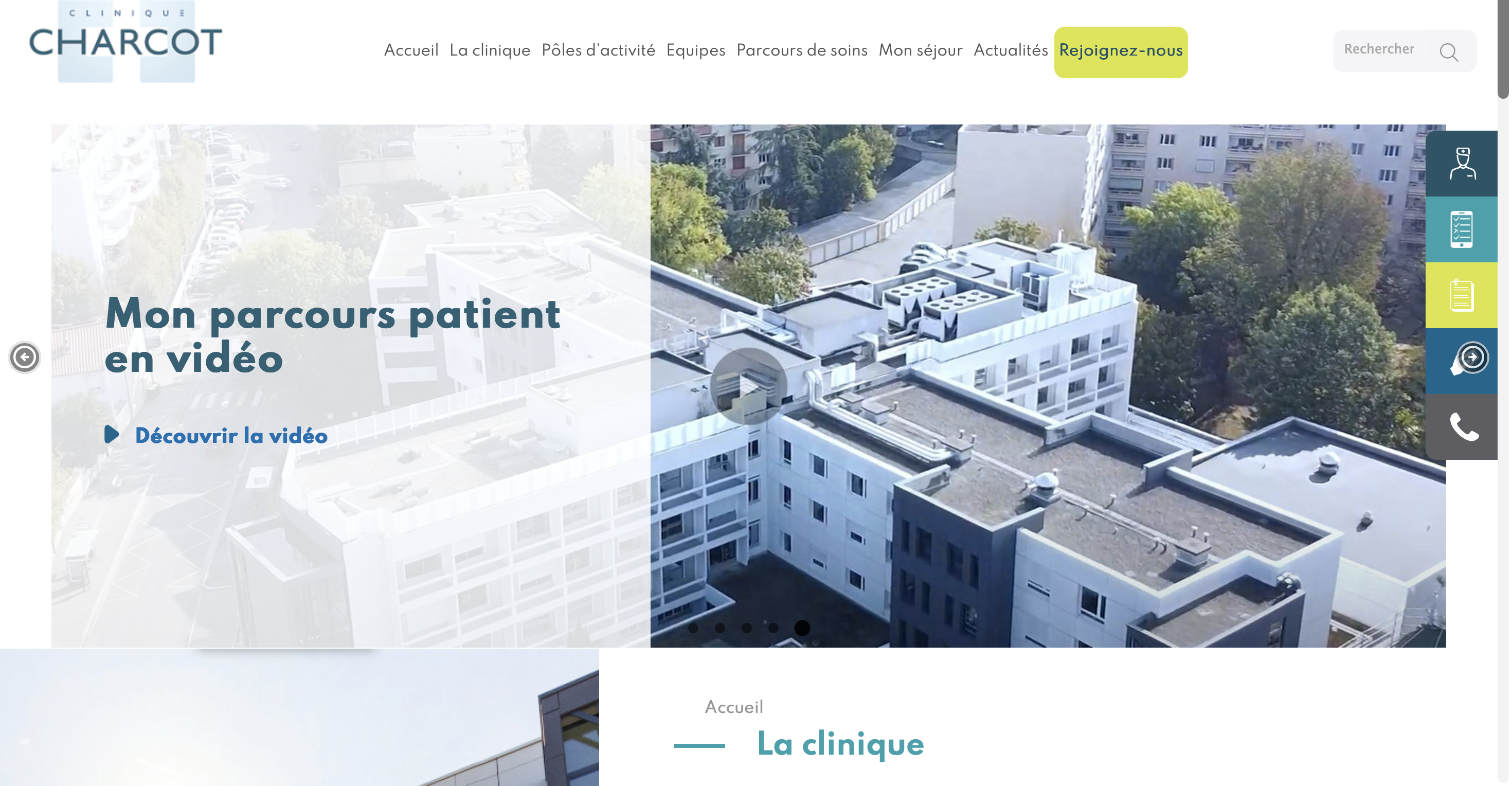 Illustration du projet Site internet de la Clinique Charcot