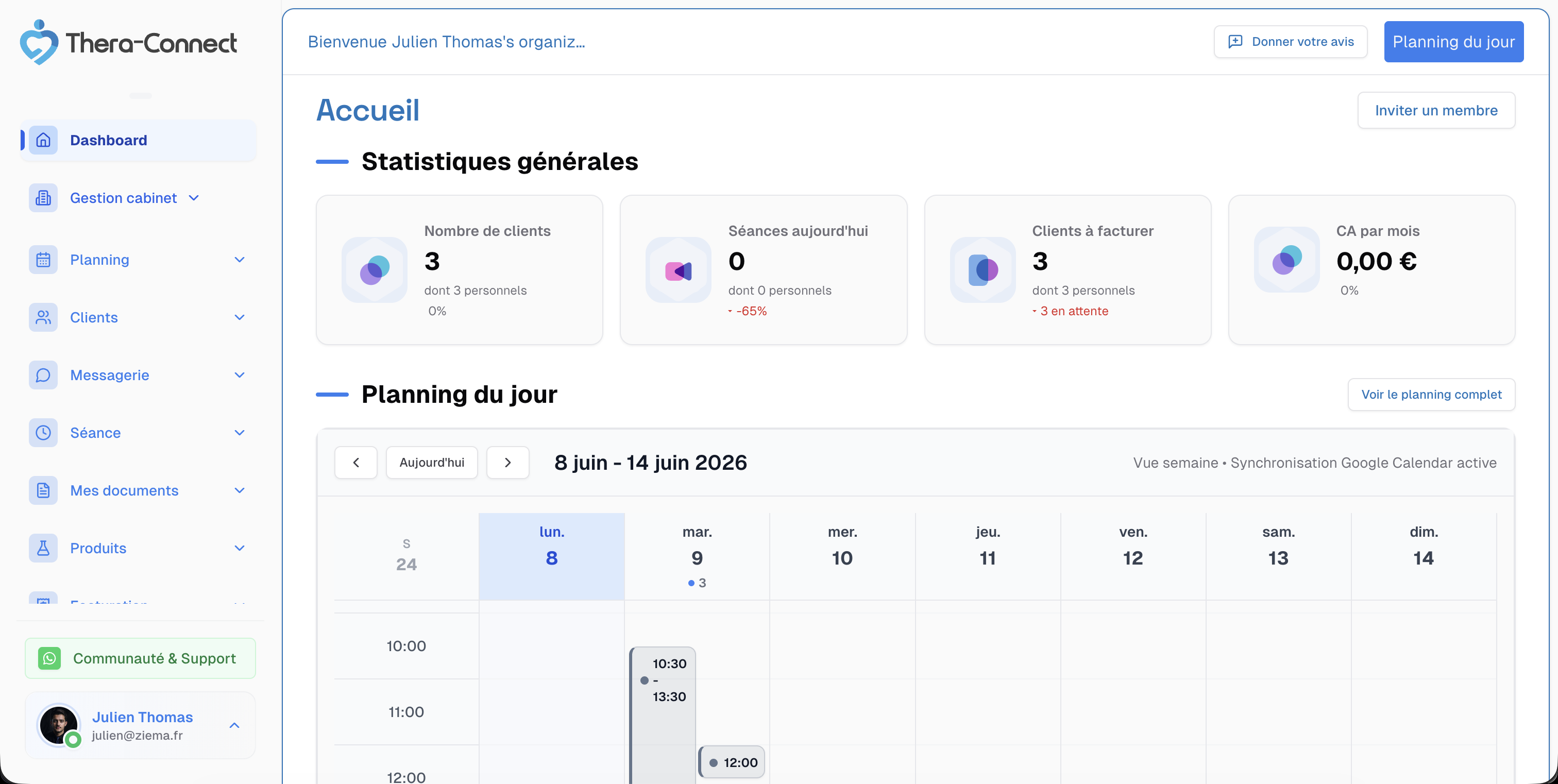 Illustration du projet Théra-Connect : Plateforme SaaS tout-en-un pour praticiens du bien-être