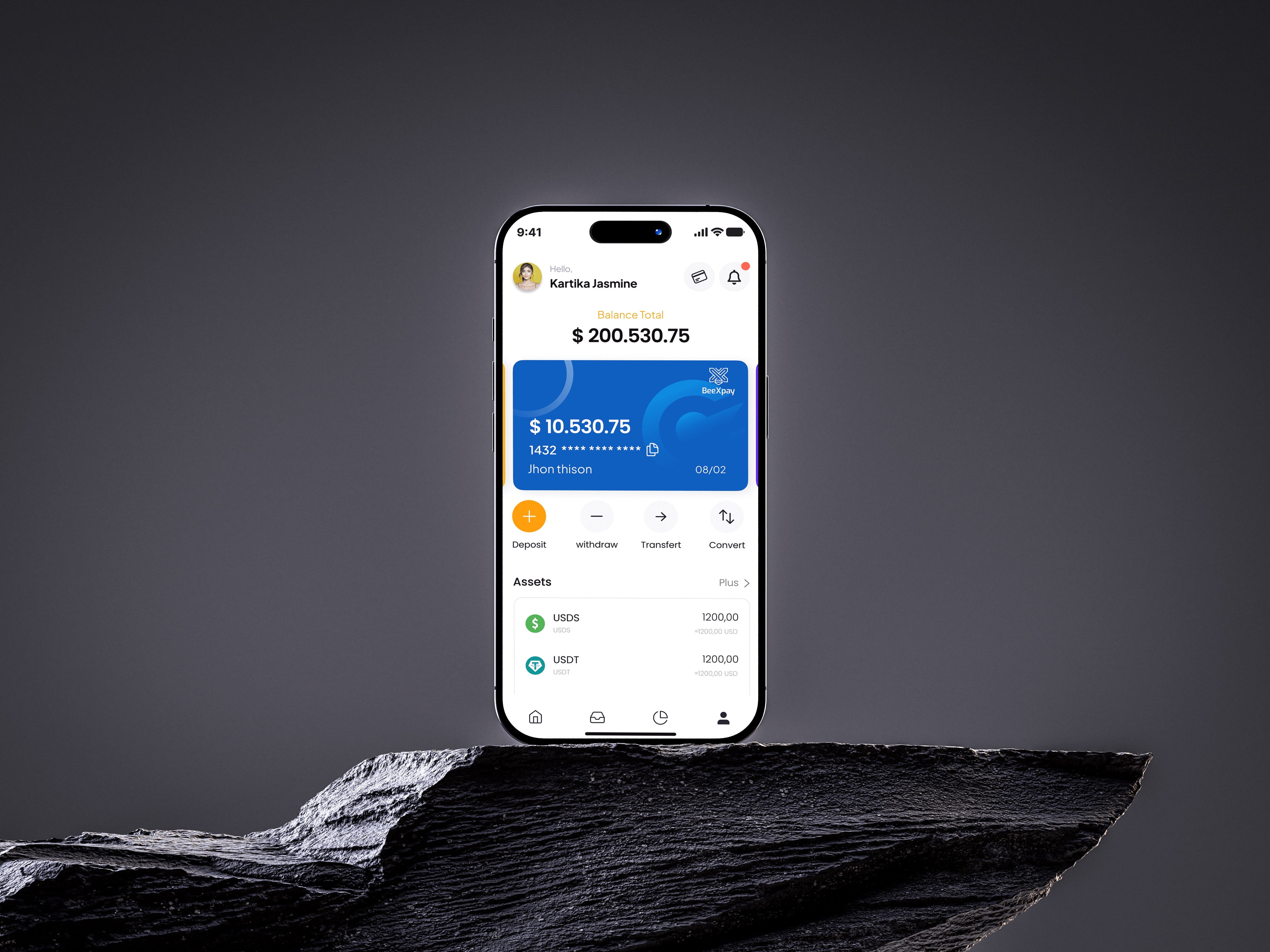 Illustration du projet Bee×Pay : Application mobile de paiement crypto anonymisé