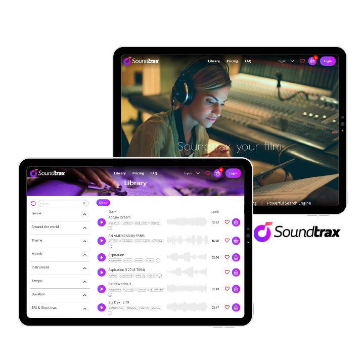 Illustration du projet Soundtrax - Plateforme de musique pour la production audiovisuelle