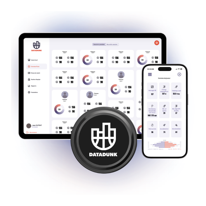 Illustration du projet Datadunk – Plateforme d’analyse de performance sportive