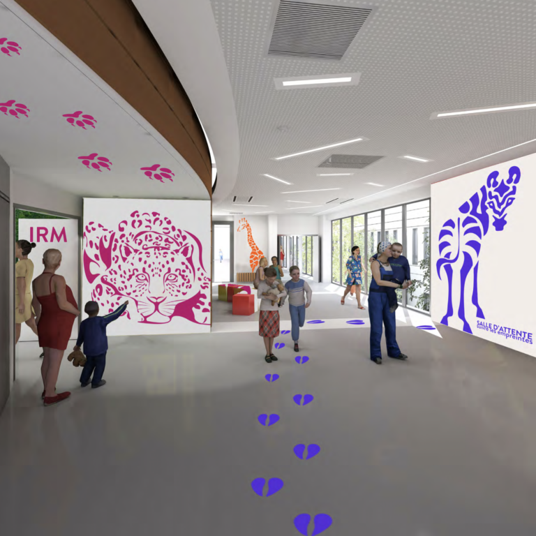 Illustratie van project LA SIGNALISATION DES ZONES DE CONSULTATION ET DES VOIES D’ACCÈS AUX DIFFÉRENTES UNITÉS HOSPITALIÈRES.
