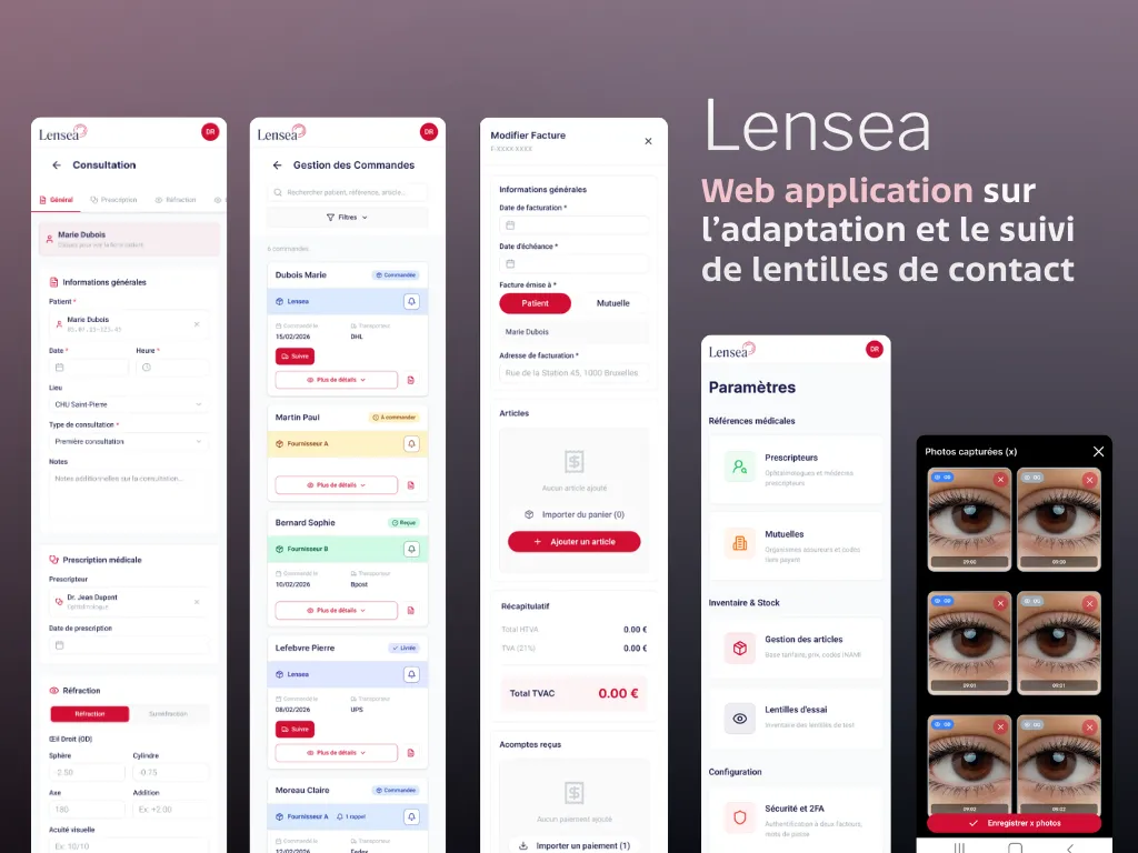 Illustration du projet Lensea — Refonte d’une application métier critique pour l’optique médicale