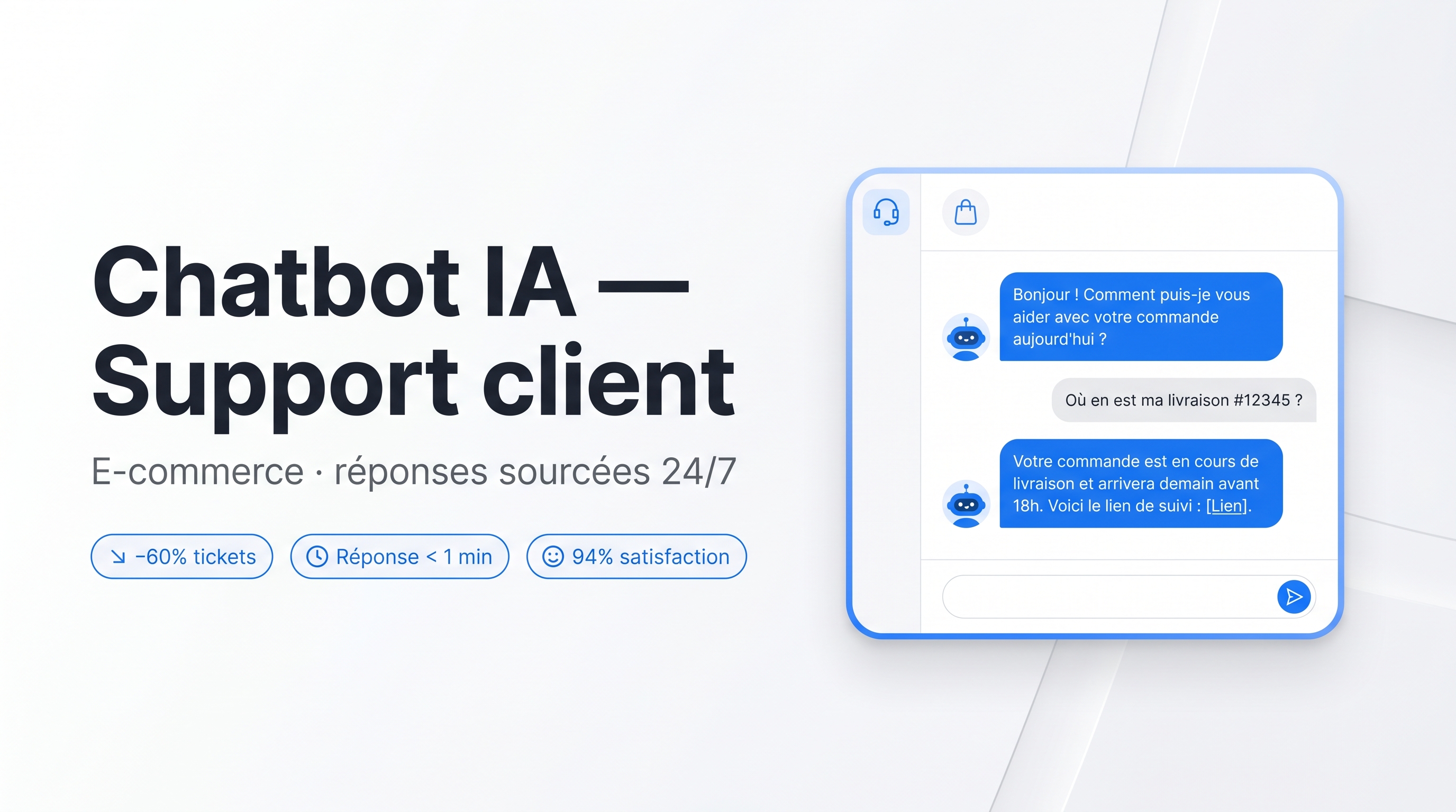 Illustration du projet Chatbot IA de support client pour un e-commerce