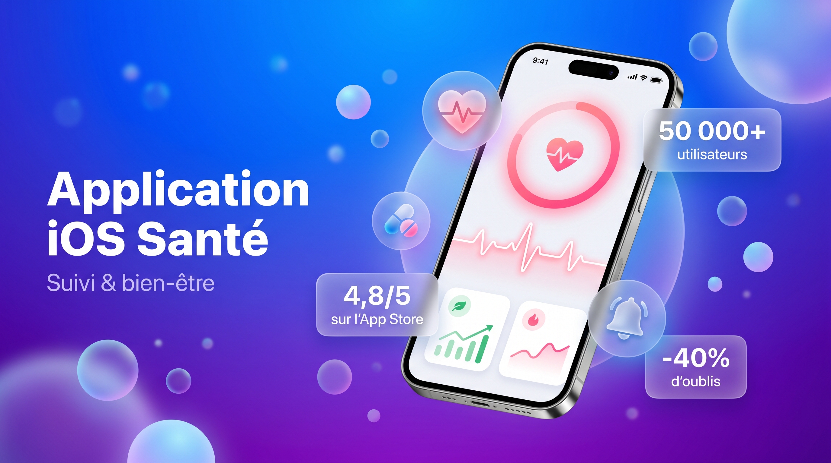 Illustration du projet Application iOS de suivi santé & bien-être