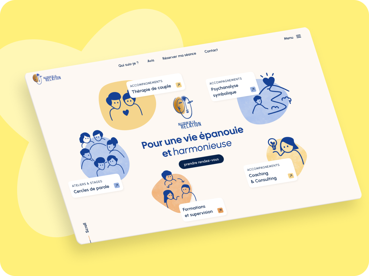Illustration du projet Conception sur mesure d'un site vitrine Au cœur de la relation