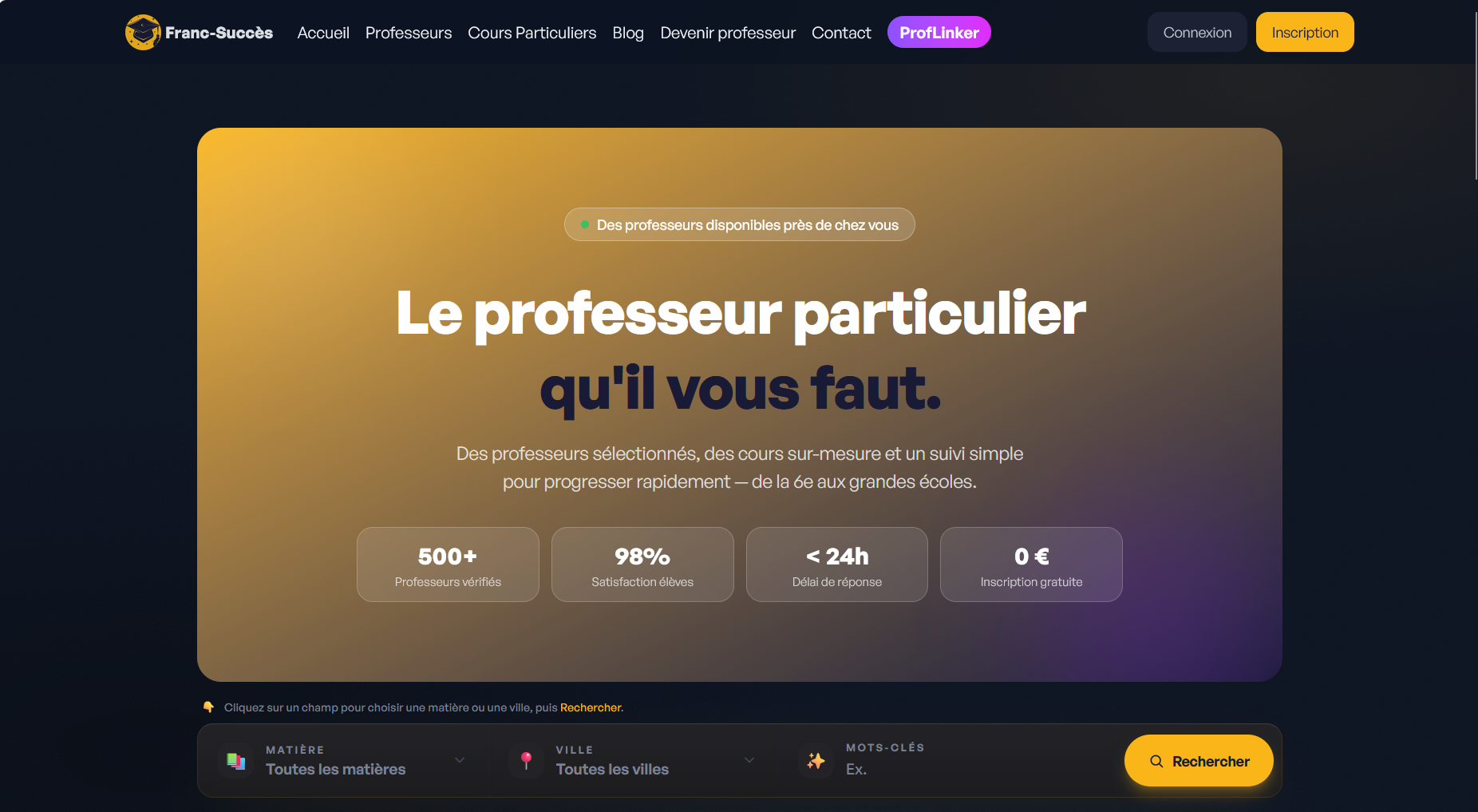 Illustration du projet Création d'une plateforme moderne de mise en relation de professeurs et d'élèves