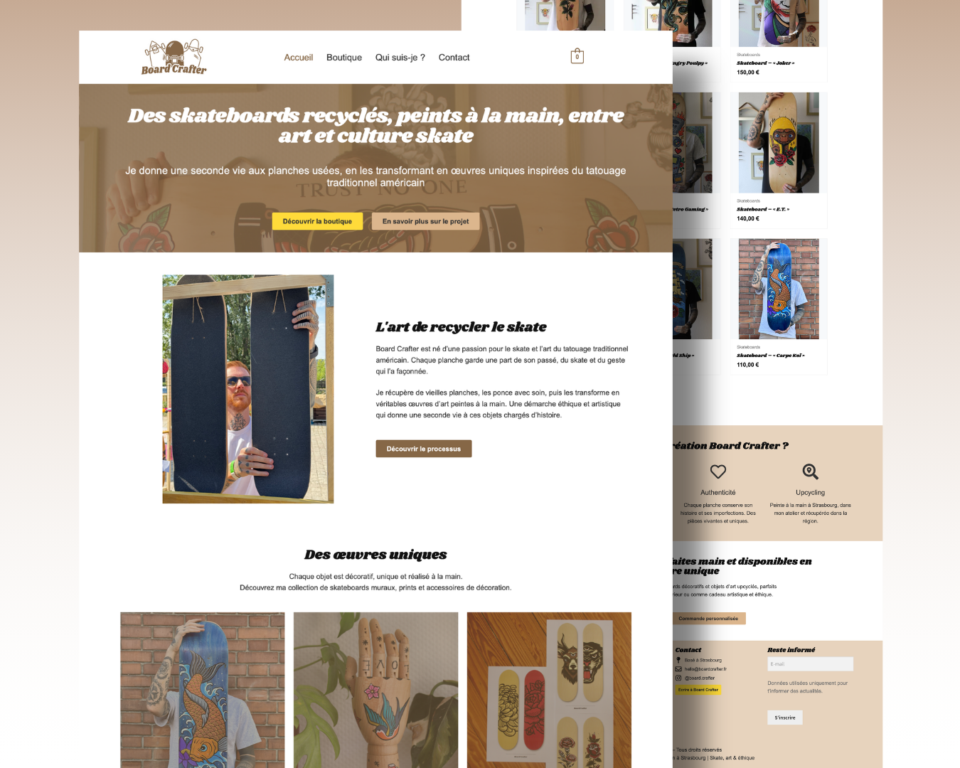 Illustration du projet Création d'une boutique en ligne pour Board Crafter