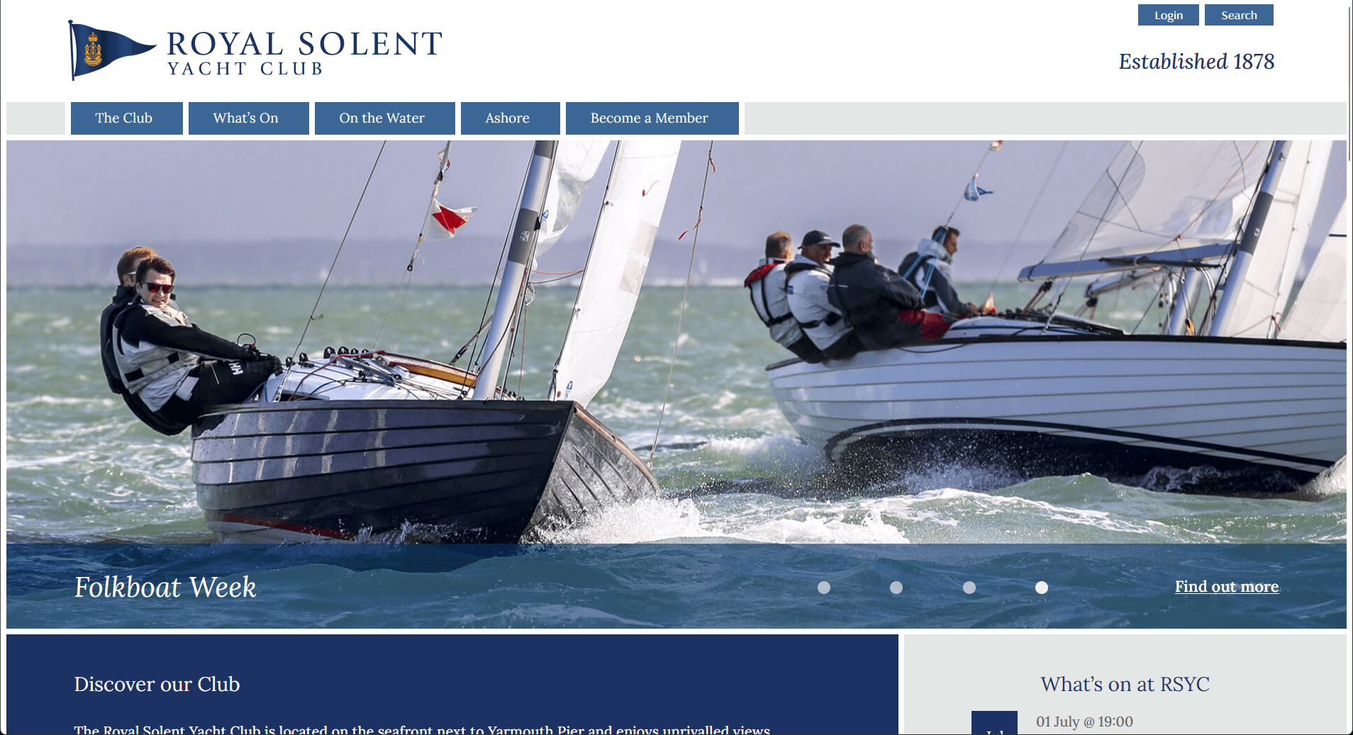 Site internet du Royal Solent Yacht Club project illustration