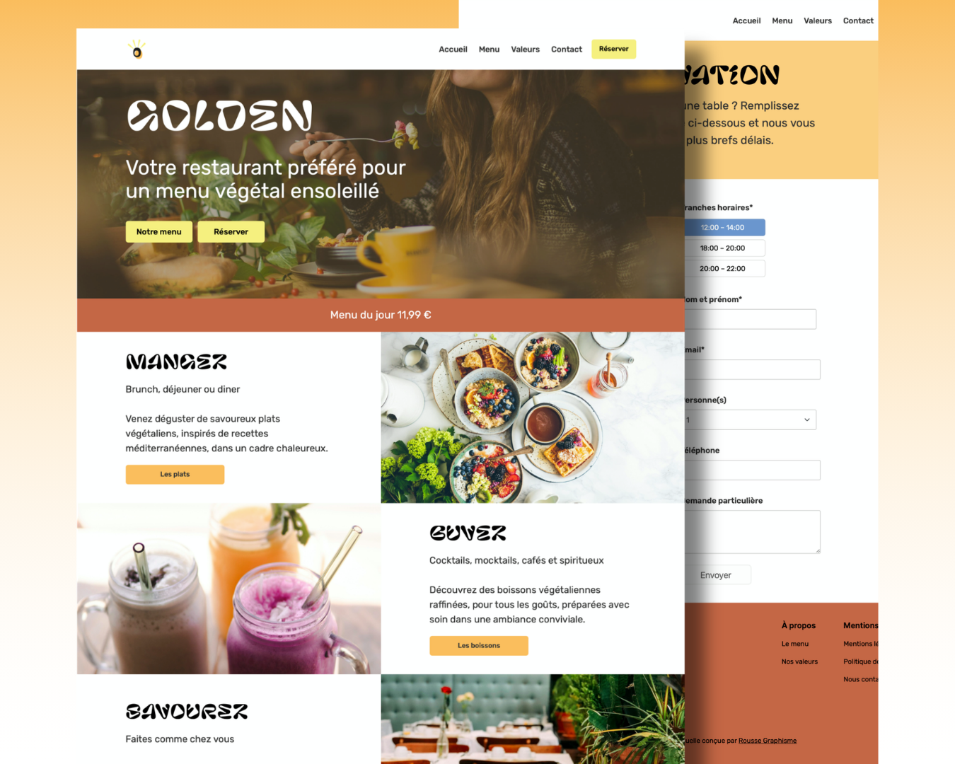 Illustration du projet Création d'un site vitrine pour Golden, restaurant végétalien