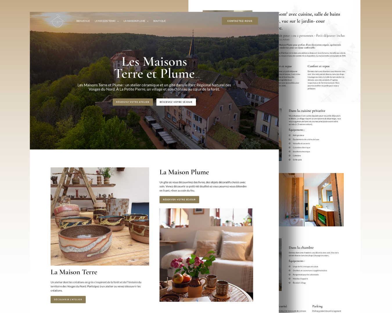 Illustration du projet Création du site web des Maisons Terre & Plume