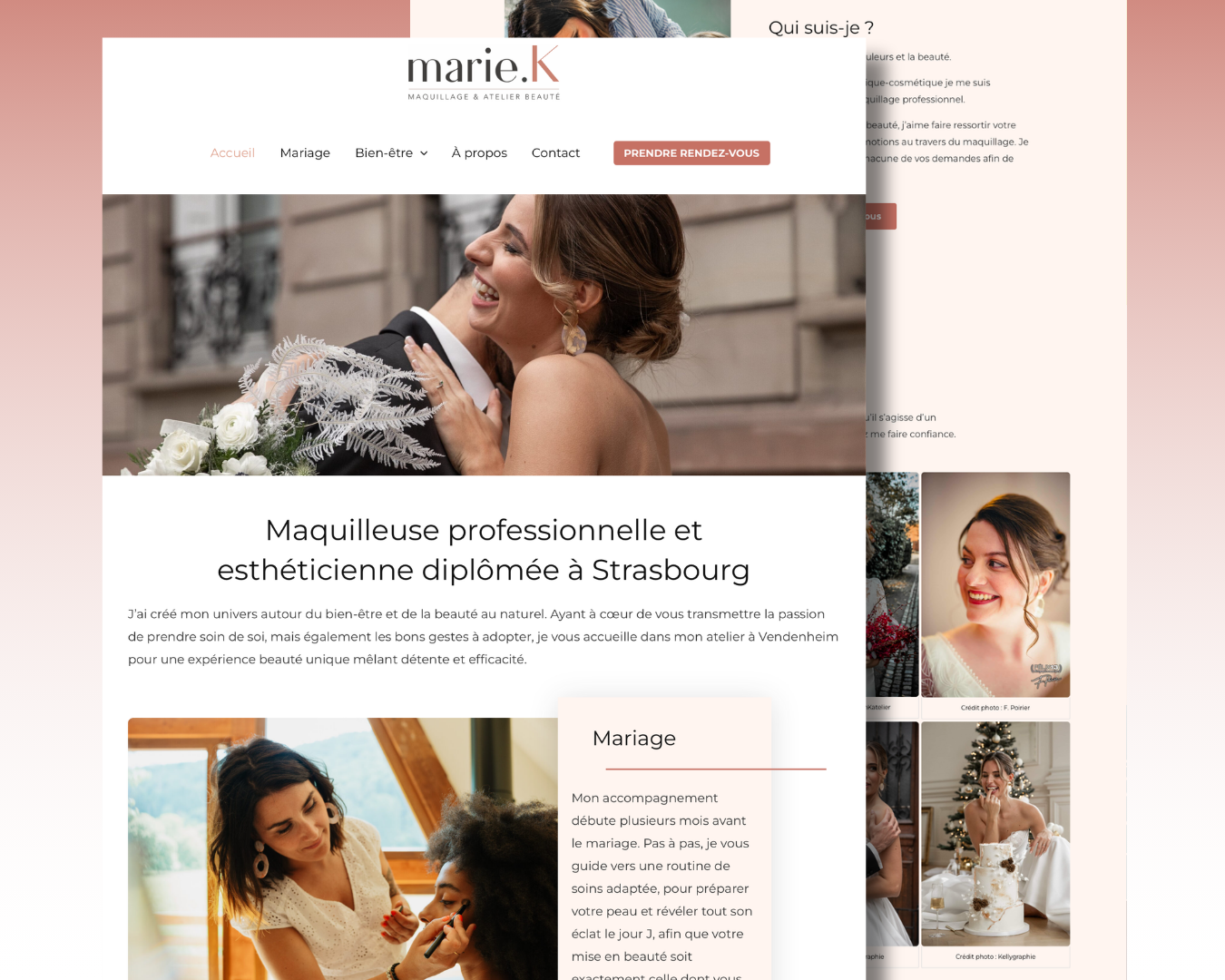 Illustration du projet Création d’un site vitrine WordPress pour Marie K, maquilleuse & esthéticienne à Vendenheim