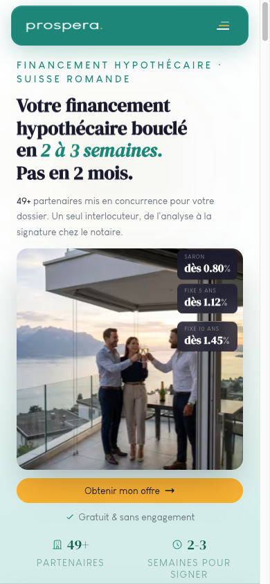 Illustration du projet Création du site web de Prospera Consulting