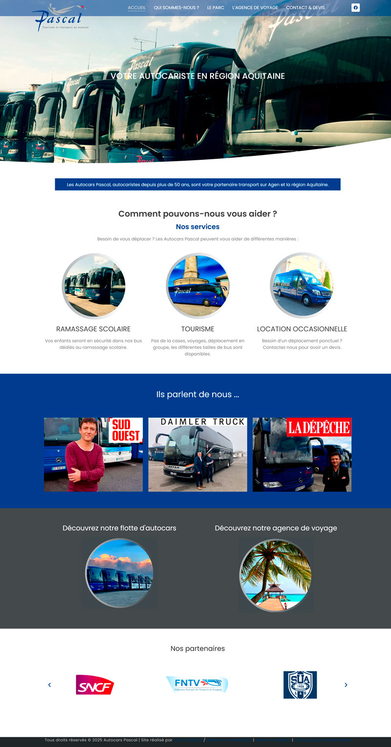 Illustration du projet Site internet des Autocars Pascal sur Agen