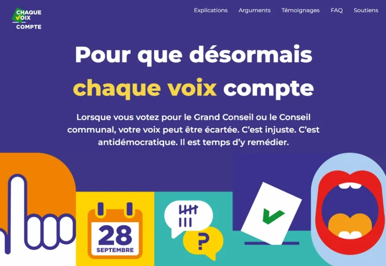 Illustration du projet Montage et hébergement du site web Chaque voix compte