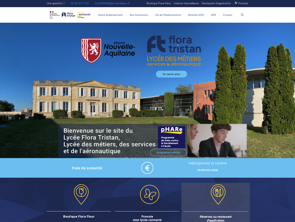 Illustration du projet Présentation et services du Lycée Professionnel Flora Tristan