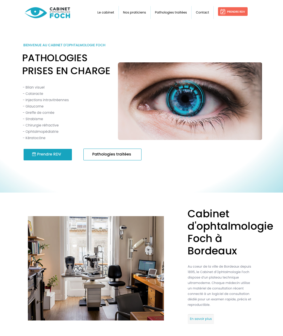 Illustration du projet Site internet et communication du Cabinet d'ophtalmologie Foch à Bordeaux