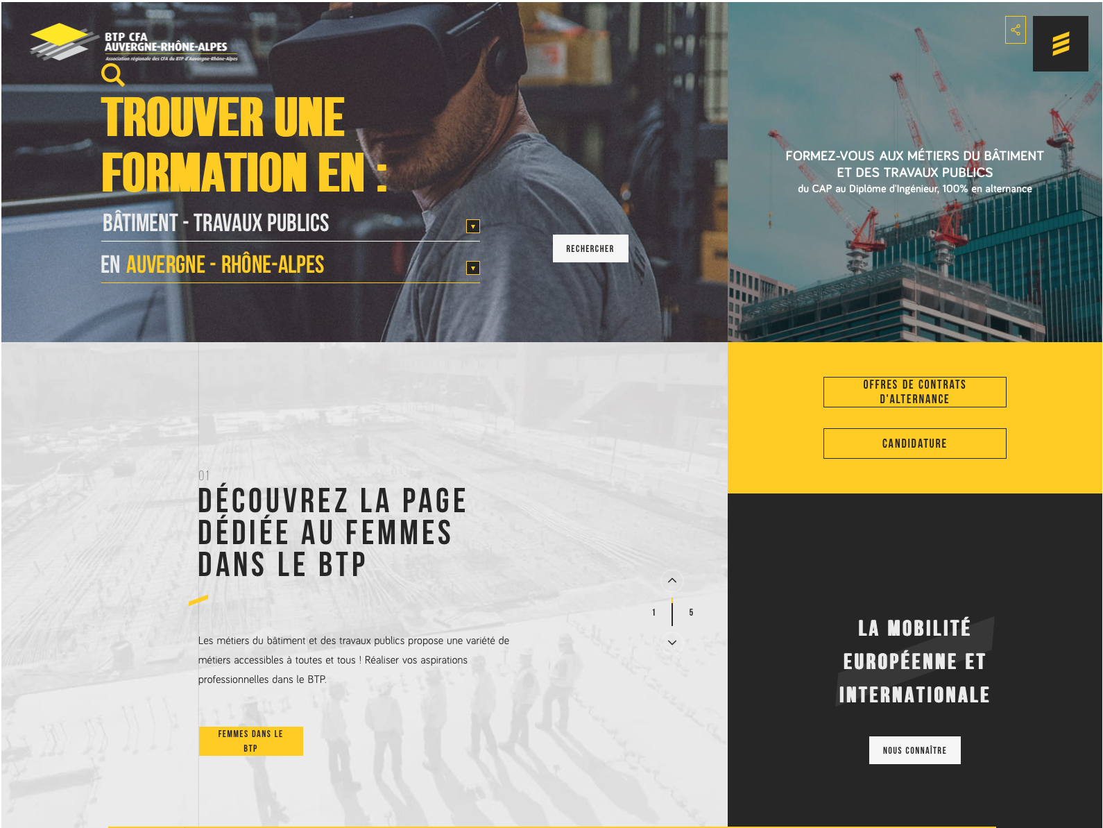 Illustration du projet Réseau de centres de formation BTP CFA Auvergne - Rhône-Alpes