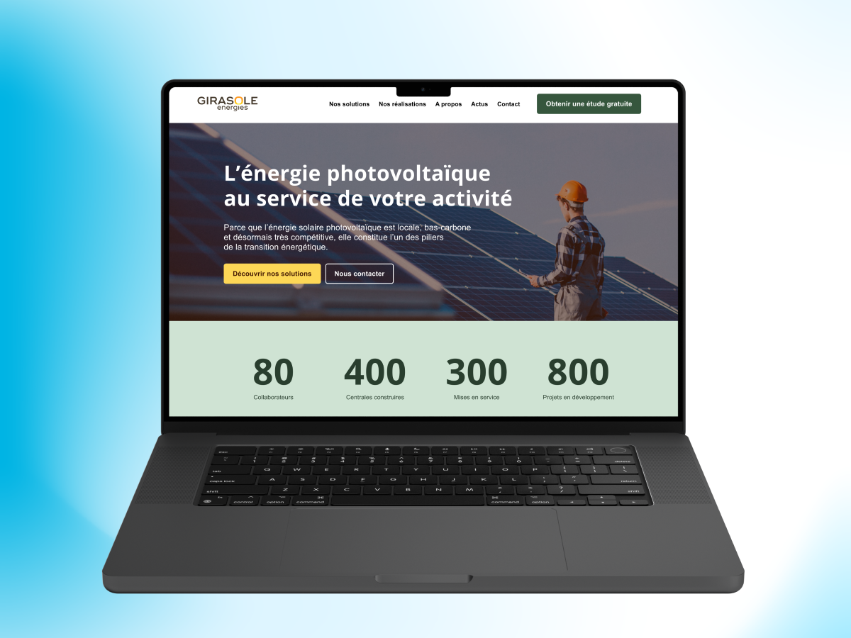 Illustration du projet Girasole Energies : refonte complète site vitrine