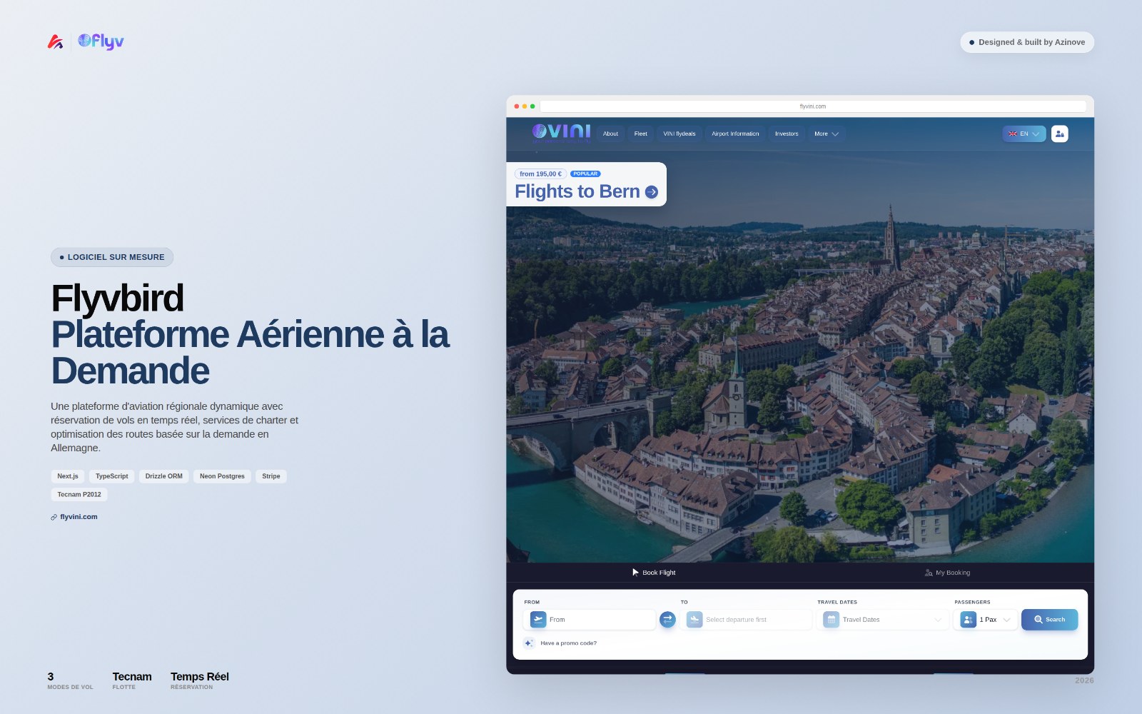 Illustration du projet Flyvbird — Application de transport aérien régional à la demande