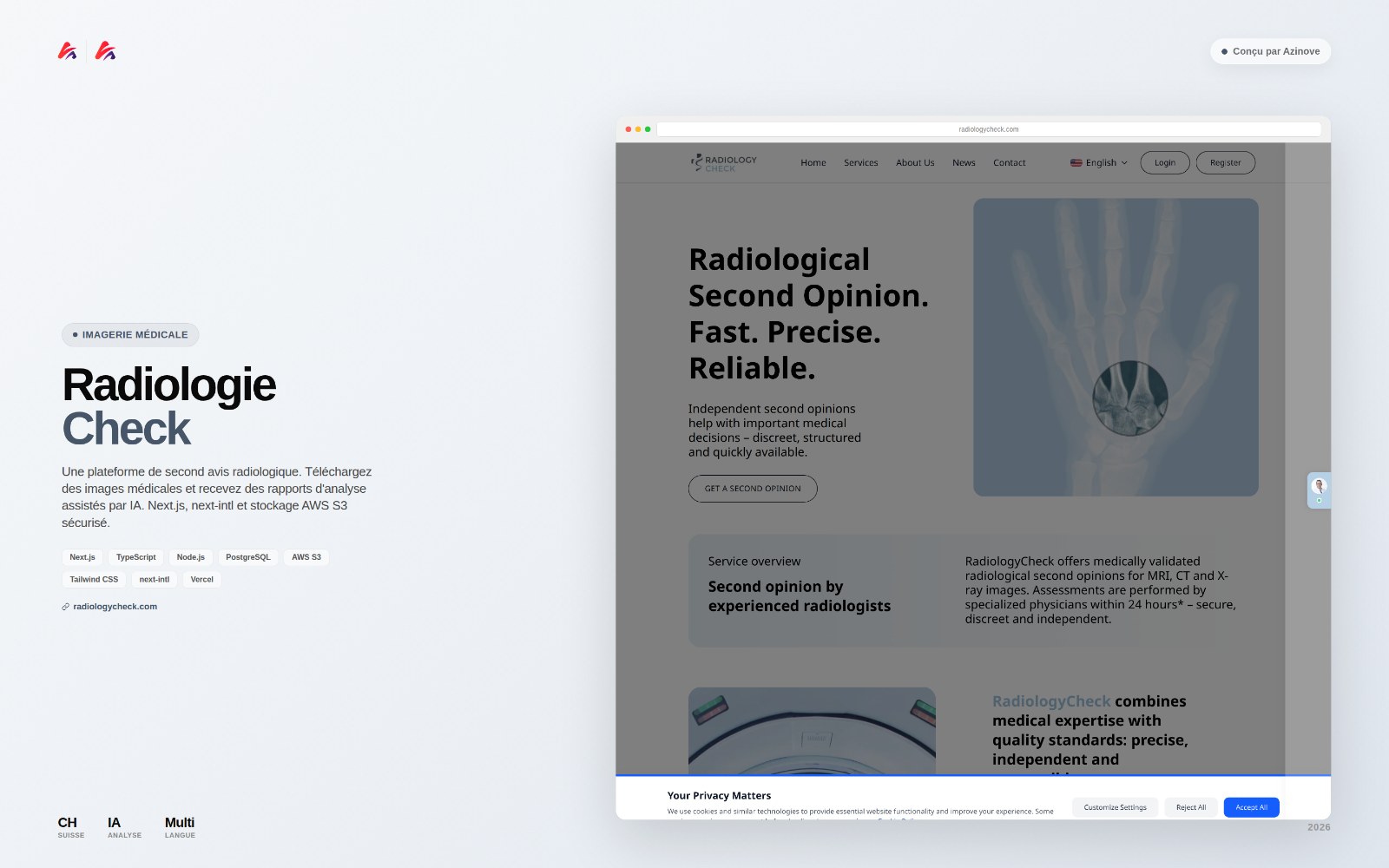 Illustration du projet Radiology Check — Plateforme de deuxième avis médical