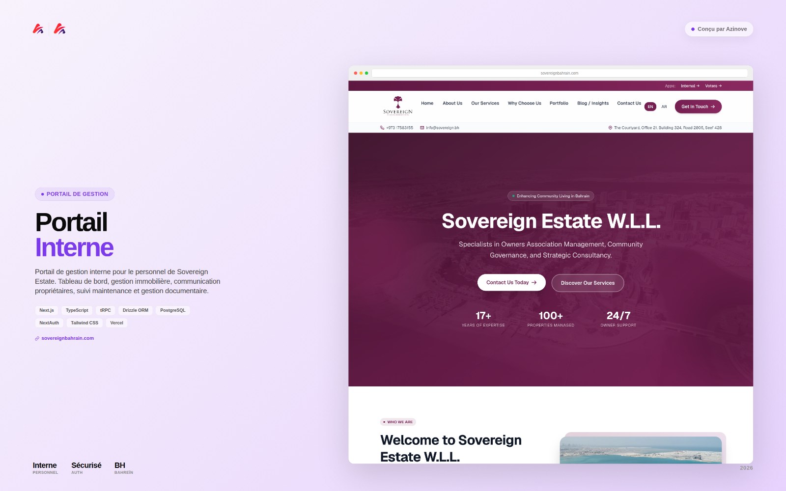 Illustration du projet Sovereign Estate — Portail interne d'exploitation