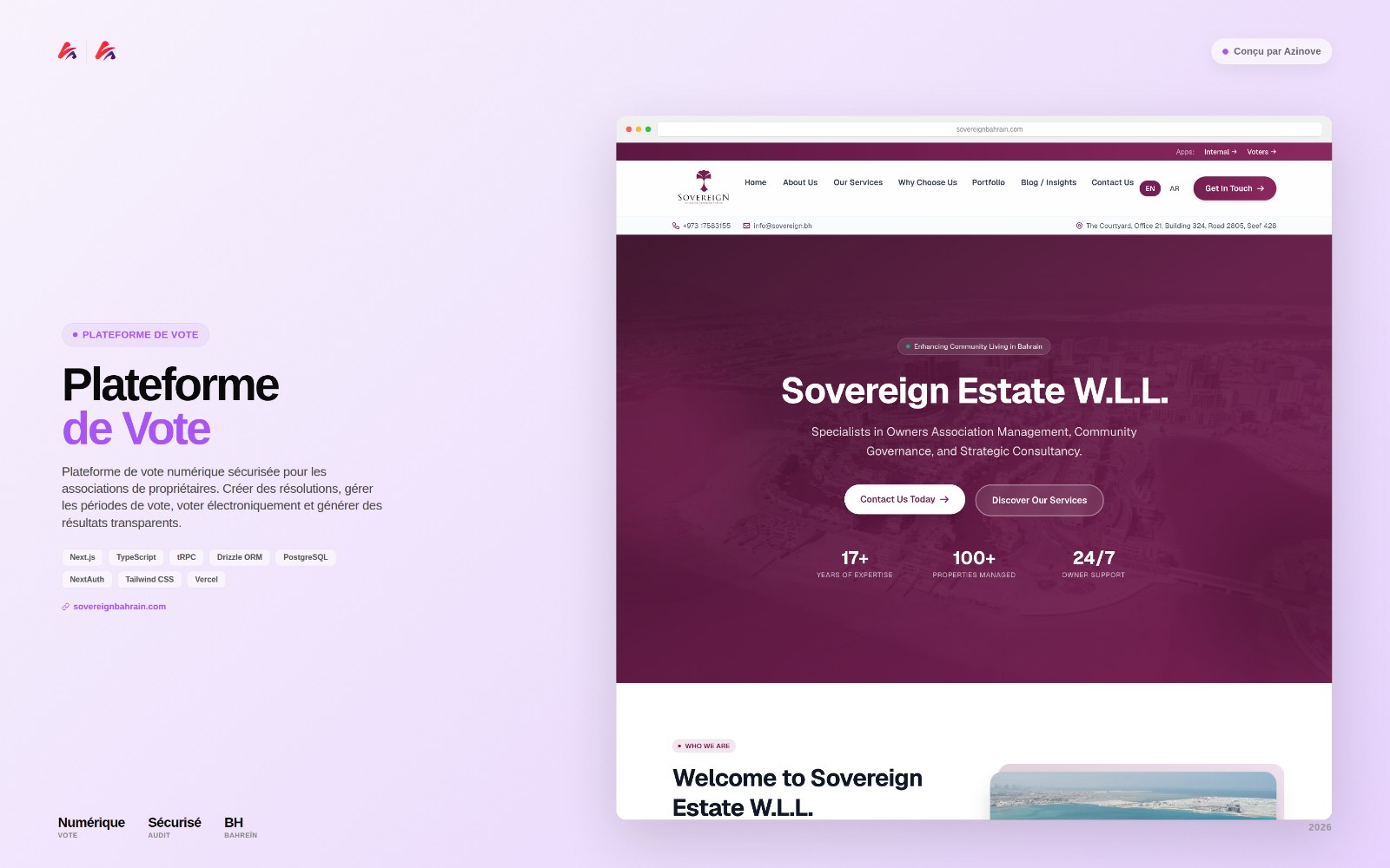 Illustration du projet Sovereign Estate — Plateforme de vote des copropriétaires