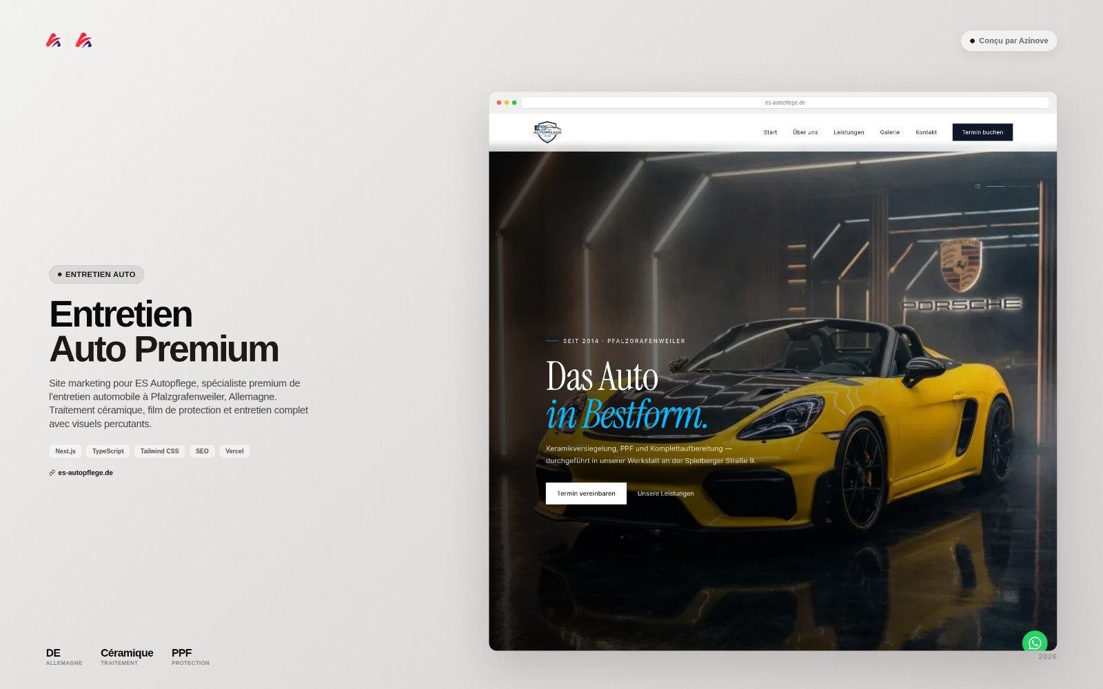 Illustration du projet ES Autopflege — Site vitrine premium (detailing automobile)