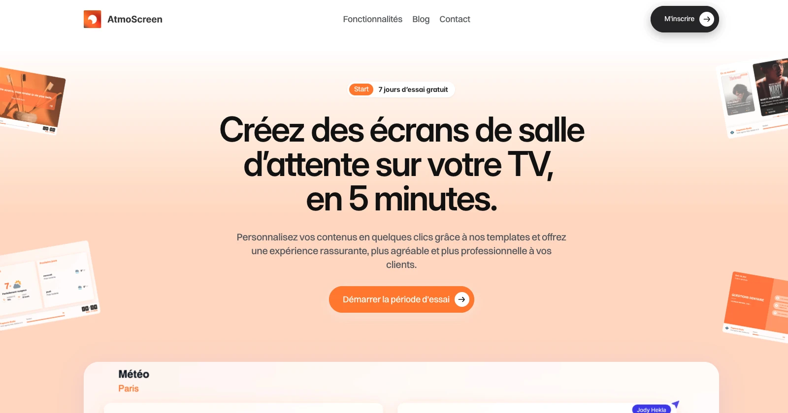 Illustration du projet SaaS d'affichage dynamique pour salles d'attente - AtmoScreen