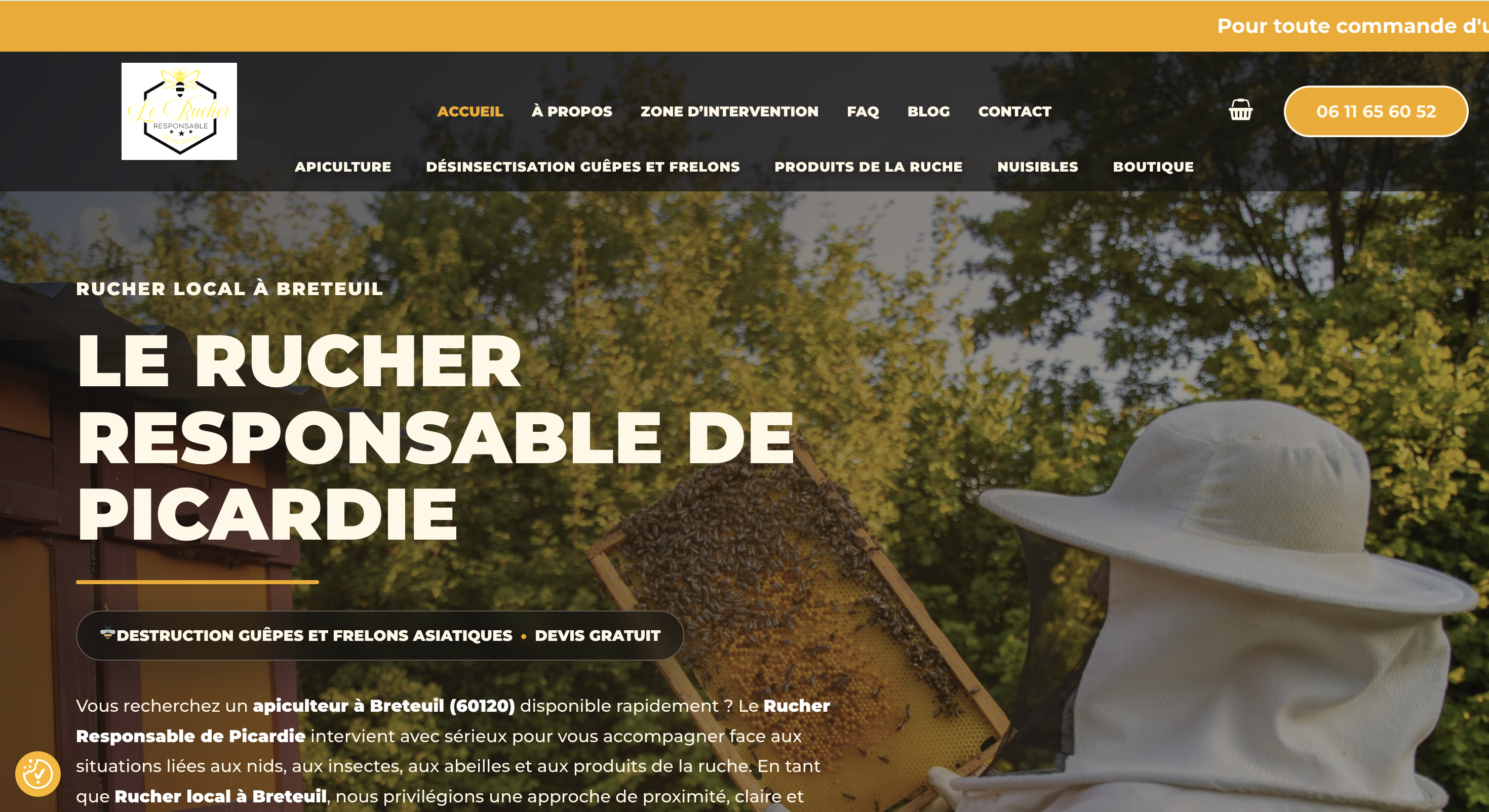 Illustration du projet Création d'un site pour un apiculteur et producteur de miel