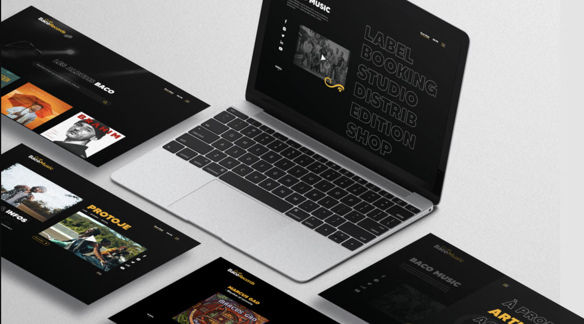 Illustration du projet Plateforme web Studio de musique - Baco Music et ses marques