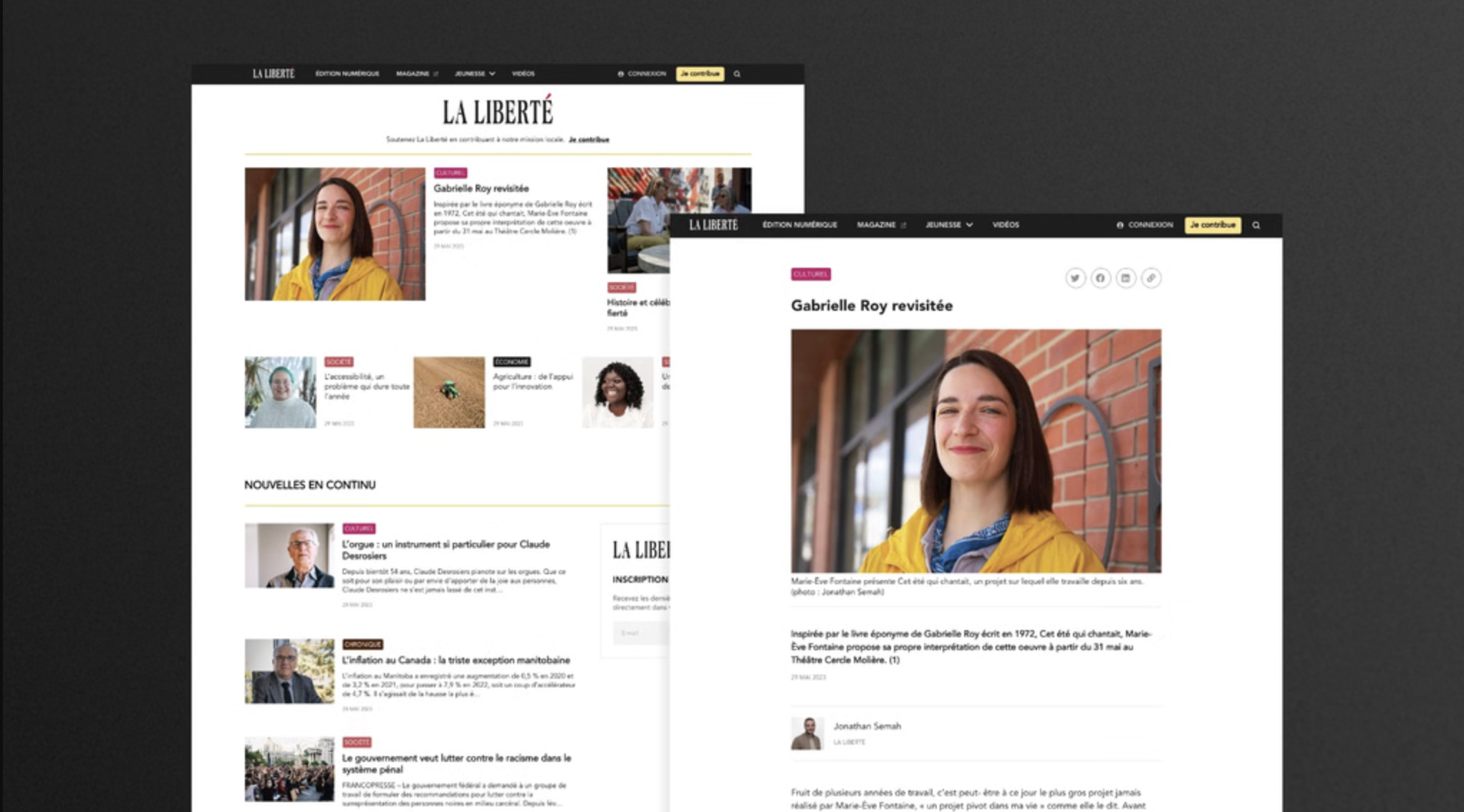 Illustration du projet Refonte complète Site web média - La Liberté
