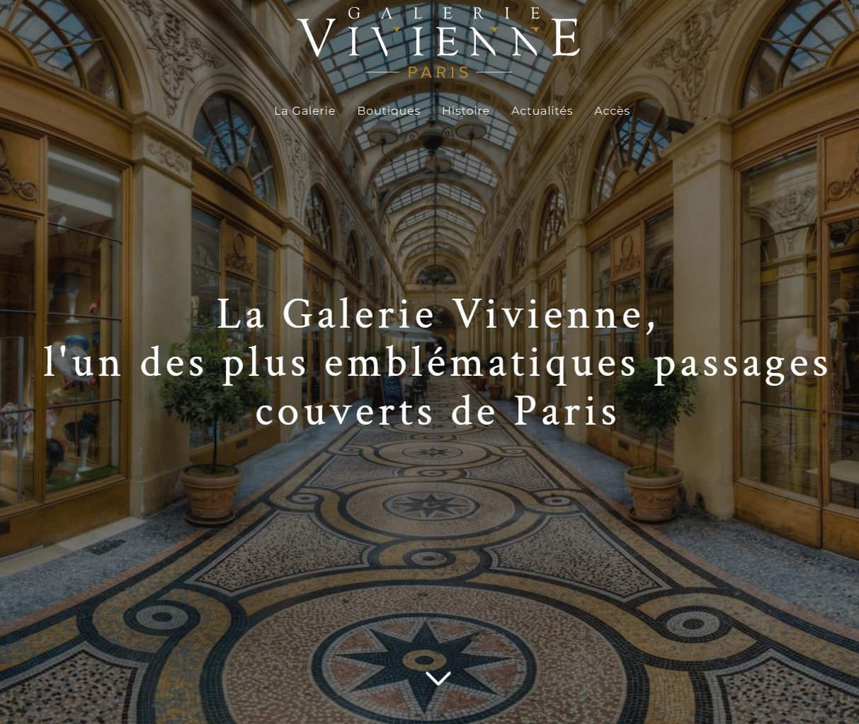 Illustration du projet Création du site Internet de la Galerie Vivienne