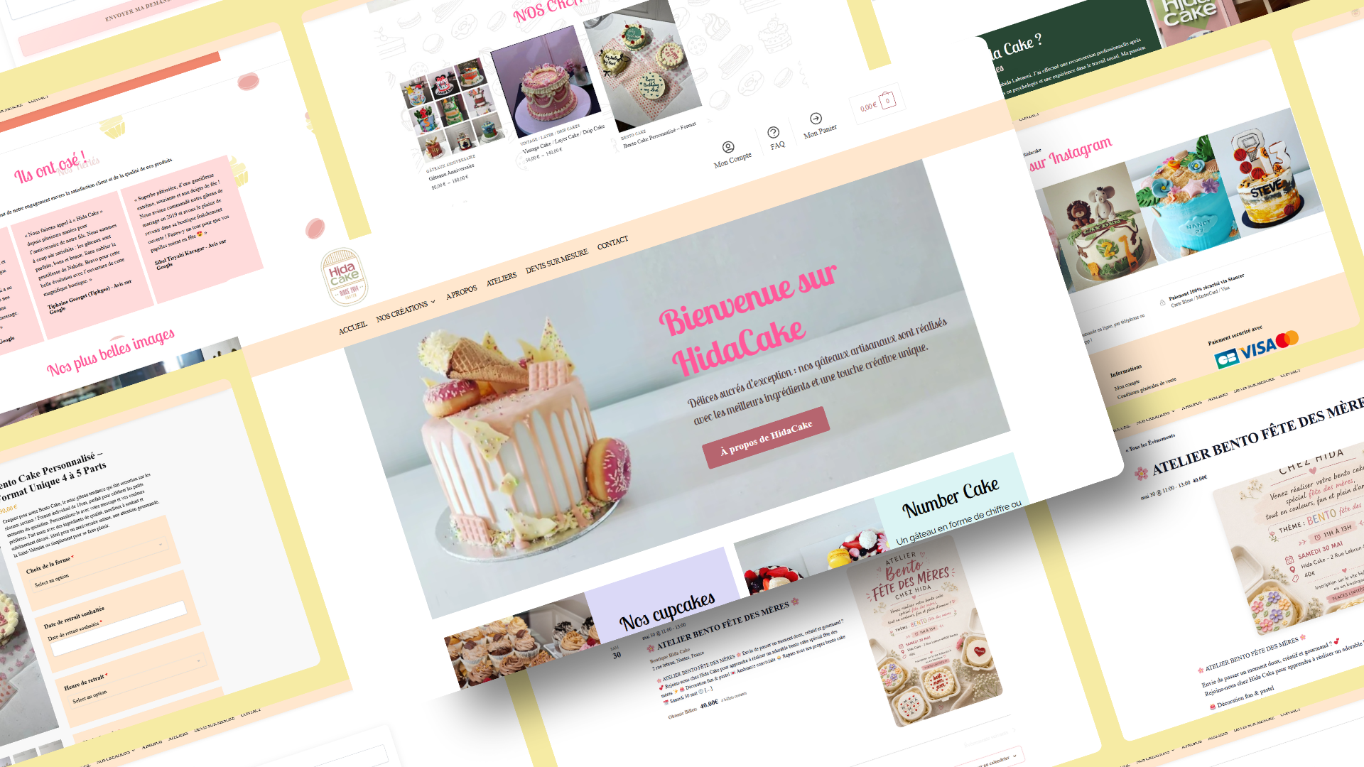 Illustration du projet Optimisation du site WooCommerce et intégration de prise de rendez-vous pour Hida Cake